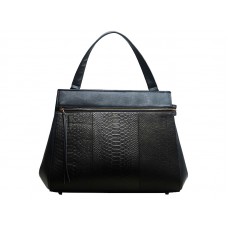 Céline Edge en cuir noir original avec effet croco