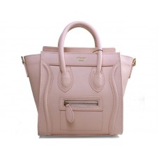 Sac cabas Celine Luggage Mini en cuir de veau rose