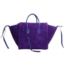 Sac cabas Celine Luggage Phantom Square en daim violet