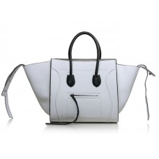 Sac cabas carré Celine Luggage Phantom blanc et noir