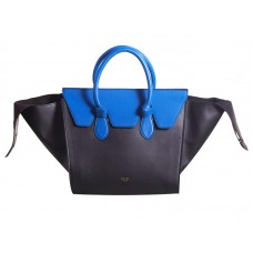 Sac à cravate Céline Original en cuir noir et bleu