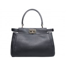 Sac Fendi Iconic Mini Peekaboo en cuir noir