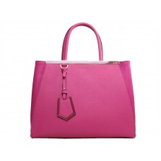Sac cabas Fendi 2jours en cuir de veau rose fuchsia