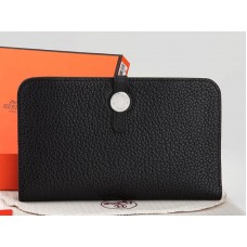 Portefeuille Hermès Dogon Togo en cuir Togo noir