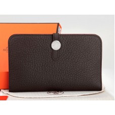 Portefeuille Hermès Dogon Togo en cuir Togo original Choco