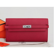 Portefeuille Kelly Long Hermès Dogon Togo en cuir Togo bordeaux