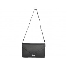 Pochette Hermes Pilot noire avec finitions argentées