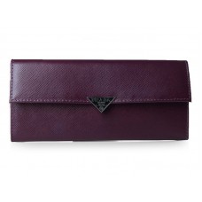 Portefeuille Prada en cuir de veau Saffiano violet