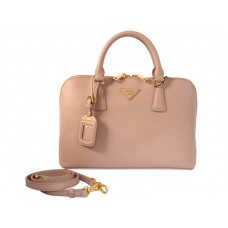 Sac Prada en cuir Saffiano rose pâle, moyen, avec poignée supérieure