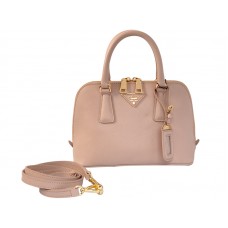 Sac Prada Saffiano en cuir rose pâle, mini-sac à poignée supérieure