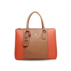 Sac cabas Prada Saffiano Lux marron et orange