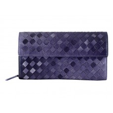 Portefeuille continental Bottega Veneta Intrecciato Nappa avec bouton Violet