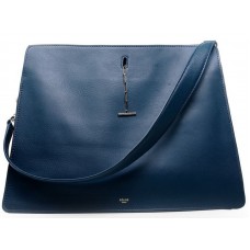 Sac bandoulière Céline en cuir de veau bleu foncé