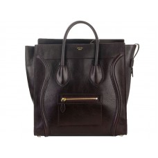 Sac cabas Celine Luggage grand format en cuir de veau chocolat