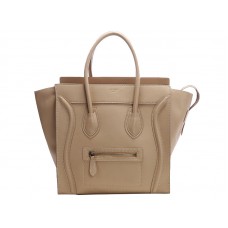 Sac cabas moyen Celine Luggage en cuir de veau beige
