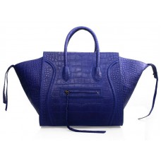 Sac cabas Celine Luggage Phantom Square en crocodile violet