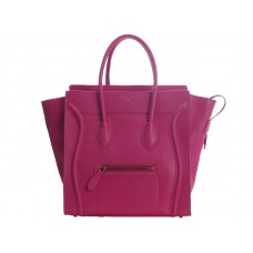 Sac cabas Celine Luggage moyen en cuir de veau rose fuchsia