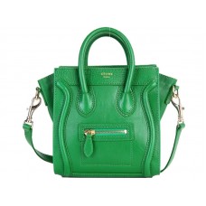 Sac cabas Celine Luggage Mini en cuir de veau vert