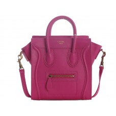 Sac cabas Celine Luggage Mini en cuir de veau rose fuchsia
