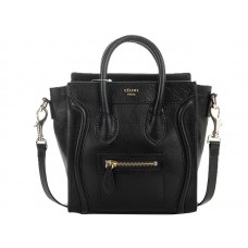 Sac cabas Celine Luggage Mini en cuir de veau noir