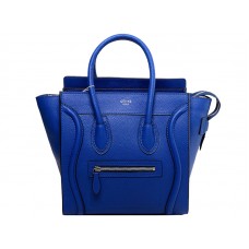 Sac cabas moyen Celine Luggage en cuir de veau bleu