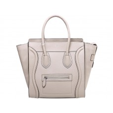 Sac cabas moyen Celine Luggage en cuir de veau kaki clair