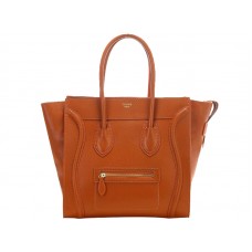 Sac cabas moyen Celine Luggage en cuir de veau orange