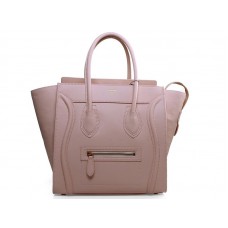 Sac cabas moyen Celine Luggage en cuir de veau rose