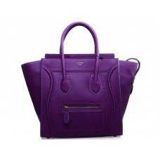Sac cabas moyen Celine Luggage en cuir de veau violet