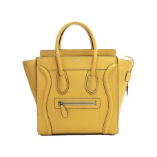 Sac cabas moyen Celine Luggage en cuir de veau jaune