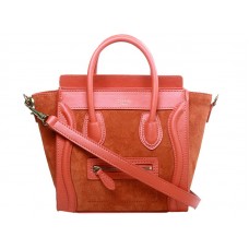 Sac cabas Celine Luggage Mini en cuir de veau orange/daim orange