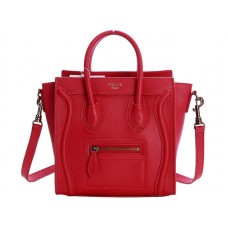 Sac cabas Celine Luggage Mini en cuir de veau rouge