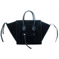 Sac cabas Celine Luggage Phantom Square en daim noir