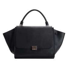 Sac bandoulière Céline Trapeze en cuir de veau noir