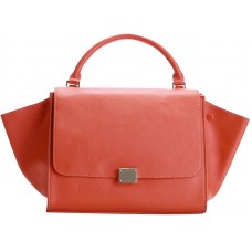 Sac bandoulière Céline Trapeze en cuir de veau orange