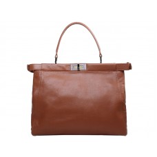 Sac Fendi Peekaboo en cuir de veau marron