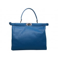 Sac Fendi Peekaboo en cuir de veau bleu vif