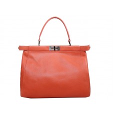 Sac Fendi Peekaboo en cuir de veau orange