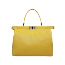 Sac Fendi Peekaboo en cuir de veau jaune