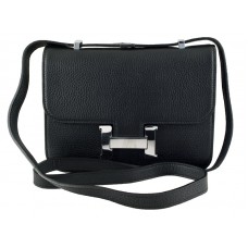 Sac bandoulière Hermès Constance 23 en cuir Togo noir