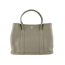 Sac cabas Hermes Garden Party en cuir Togo gris
