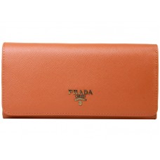 Portefeuille Prada en cuir Saffiano orange