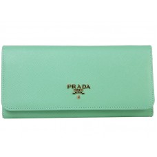 Portefeuille Prada en cuir Saffiano vert