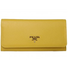 Portefeuille Prada en cuir Saffiano jaune
