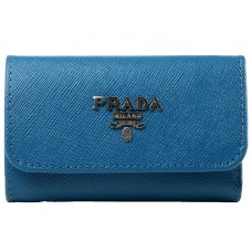 Porte-clés Prada Saffiano 6 bleu