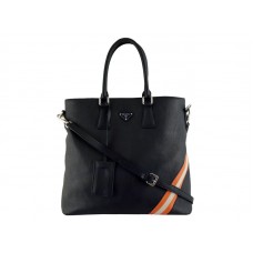 Sac cabas Prada en cuir nappa noir