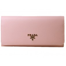 Portefeuille Prada en cuir Saffiano rose