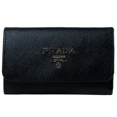 Porte-clés Prada Saffiano 6 clés Noir