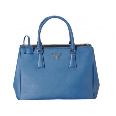 Sac cabas Prada Saffiano Lux bleu