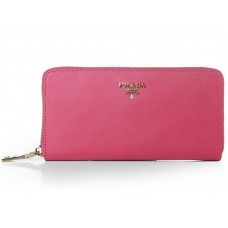 Portefeuille Zippy Prada Saffiano rose fuchsia